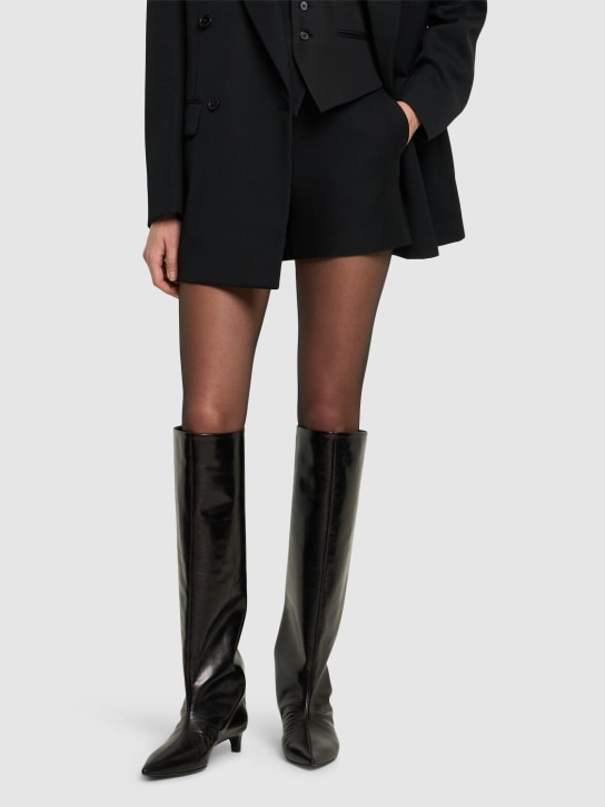 Jil Sander: 35mm Leather tall boots - Siyah - women_1 | Luisa Via Roma