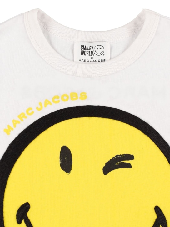 Marc Jacobs: T-shirt cropped in jersey di cotone - Bianco - kids-girls_1 | Luisa Via Roma