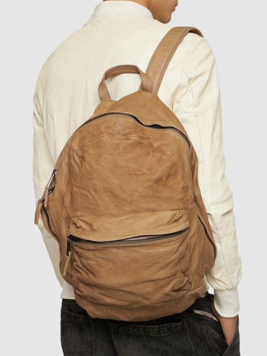 Giorgio Brato: Leather backpack - Zeytin Yeşili - men_1 | Luisa Via Roma