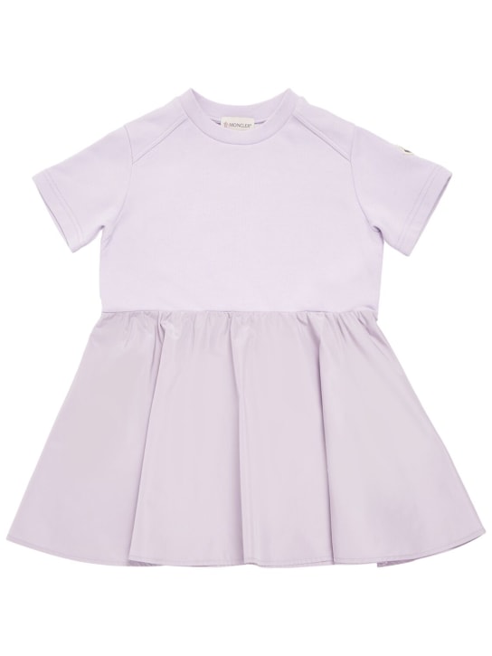Moncler: Cotton fleece dress - Leylak Rengi - kids-girls_0 | Luisa Via Roma
