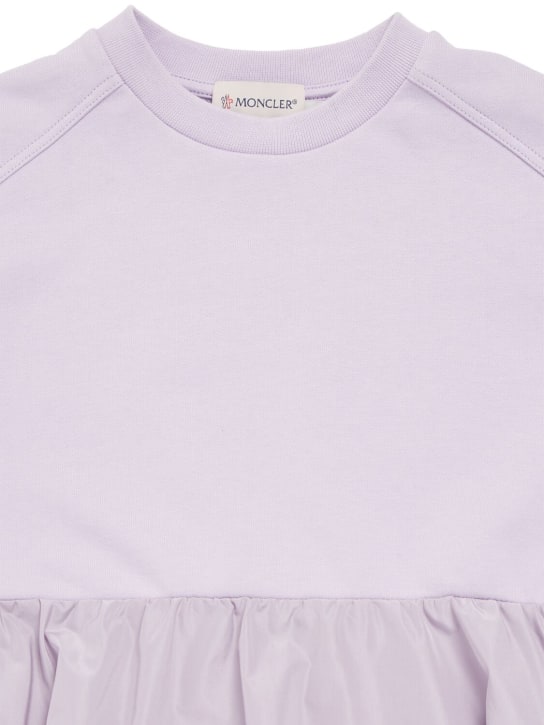 Moncler: Cotton fleece dress - Lilac - kids-girls_1 | Luisa Via Roma