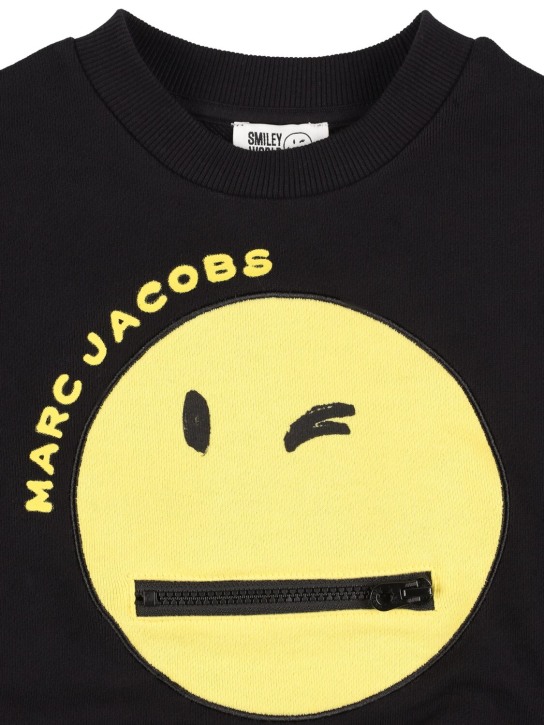 Marc Jacobs: Sweat-shirt en coton à col rond - Noir - kids-boys_1 | Luisa Via Roma
