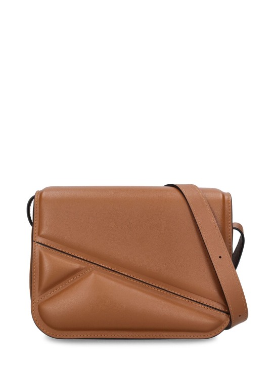 Wandler: Medium Oscar Trunk leather shoulder bag - Saddle - women_0 | Luisa Via Roma