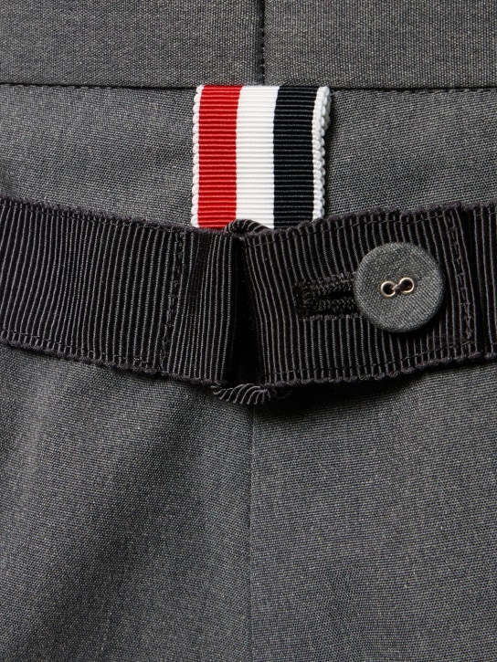 Thom Browne: Cotton blend backstrap pants - Med Grey - men_3 | Luisa Via Roma