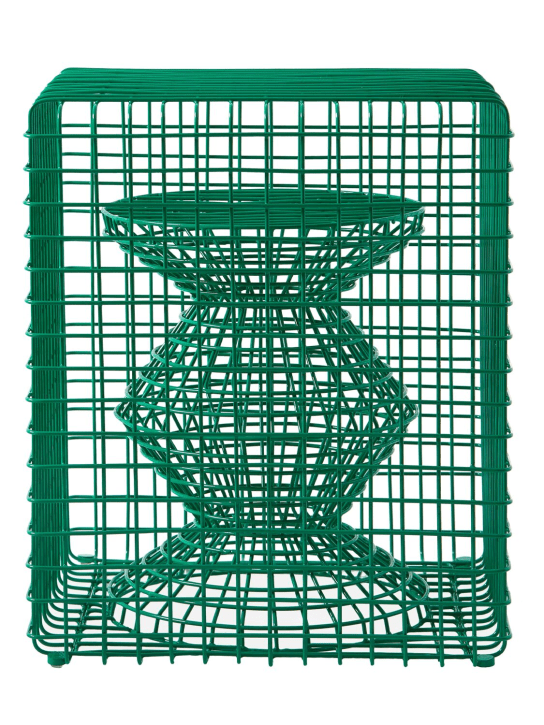 Polspotten: Zig Zag green wire stool - ecraft_0 | Luisa Via Roma