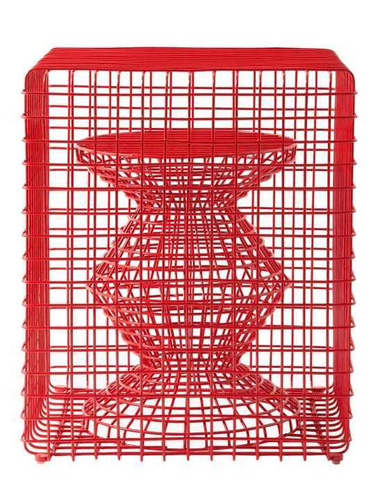 Polspotten: Zig Zag red wire stool - ecraft_0 | Luisa Via Roma