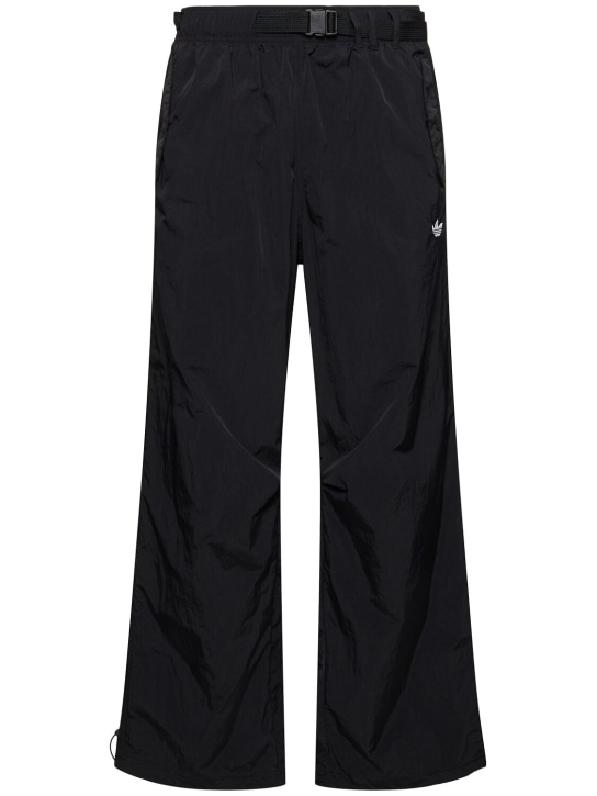 adidas Originals: Pantalon cargo en polyester recyclé - Noir - men_0 | Luisa Via Roma