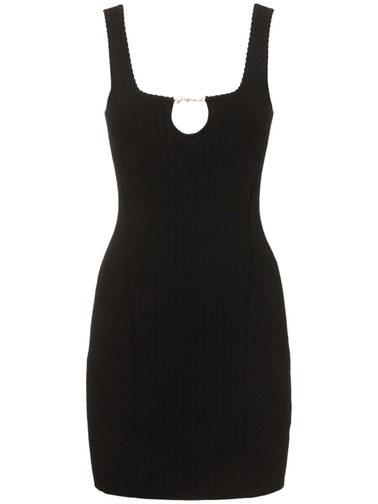 Jacquemus: La Mini Robe Sierra knit mini dress - Black - women_0 | Luisa Via Roma