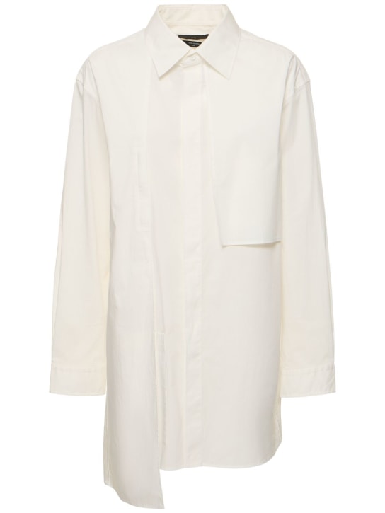Y-3: Cotton blend shirt - Bej/Beyaz - women_0 | Luisa Via Roma