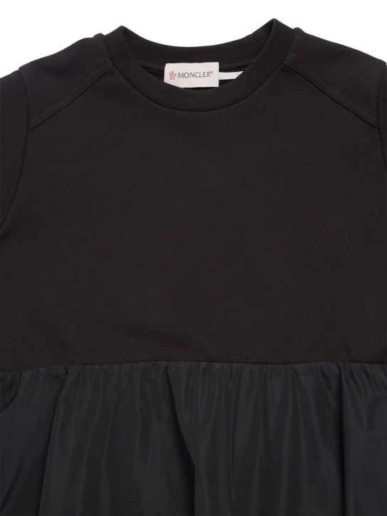 Moncler: Vestido de fieltro de algodón - Negro - kids-girls_1 | Luisa Via Roma