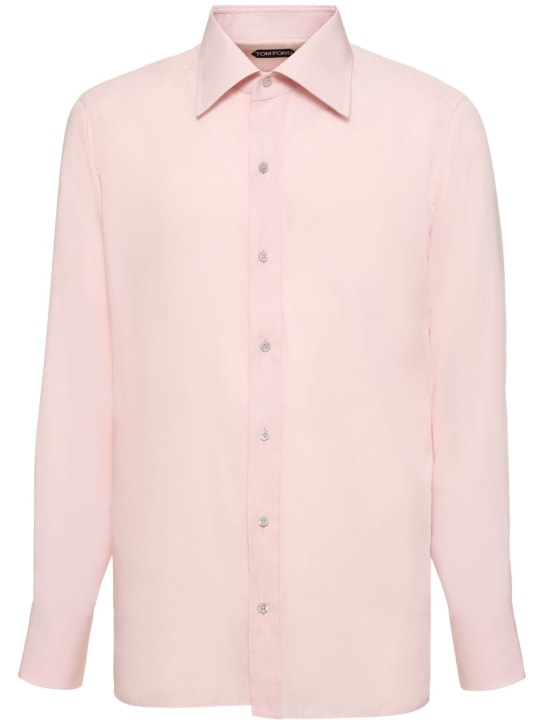Tom Ford: Slim barrel cuff fluid poplin shirt - Light Pink - men_0 | Luisa Via Roma