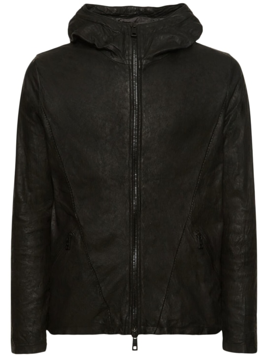Giorgio Brato: Brushed leather hooded jacket - men_0 | Luisa Via Roma