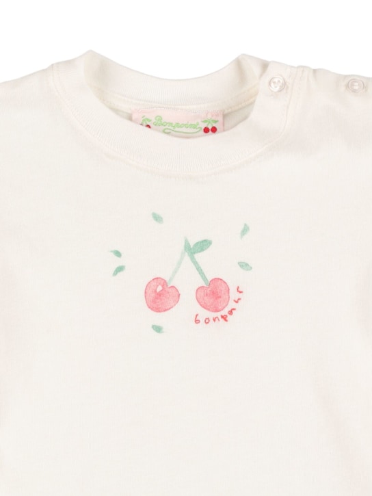 Bonpoint: 棉质平纹针织T恤 - 白色 - kids-girls_1 | Luisa Via Roma