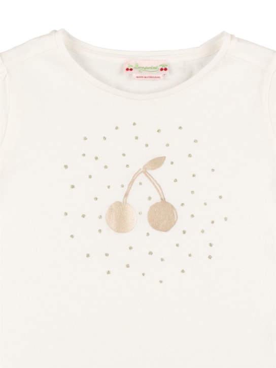 Bonpoint: Camiseta de jersey de algodón estampada - Blanco - kids-girls_1 | Luisa Via Roma