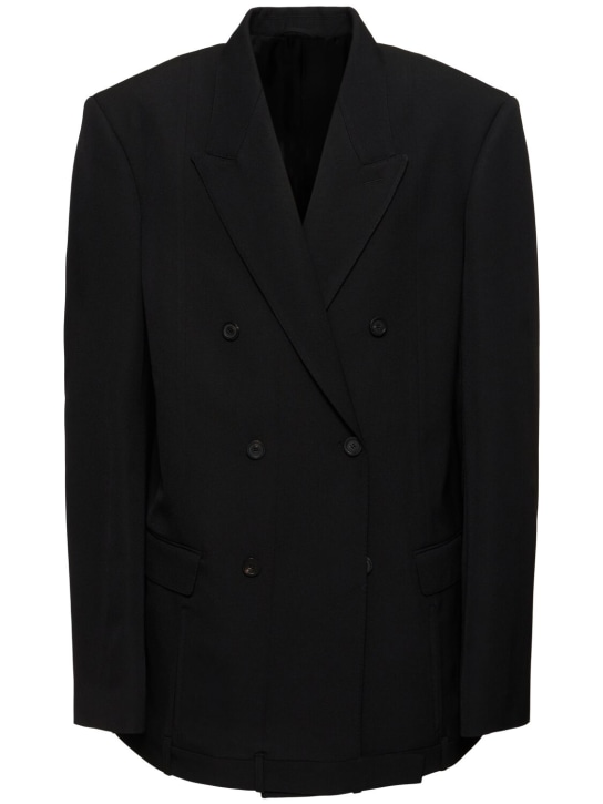 Balenciaga: Wool twill jacket - Black - men_0 | Luisa Via Roma