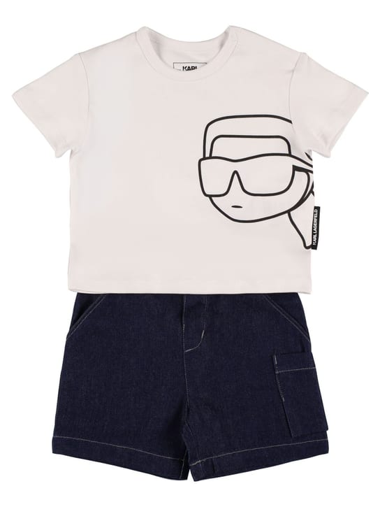 Camiseta De Algod n Y Shorts De Denim Karl Lagerfeld Ni o 