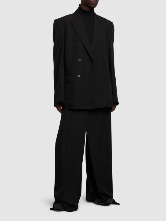 Balenciaga: Wool twill jacket - Black - men_1 | Luisa Via Roma