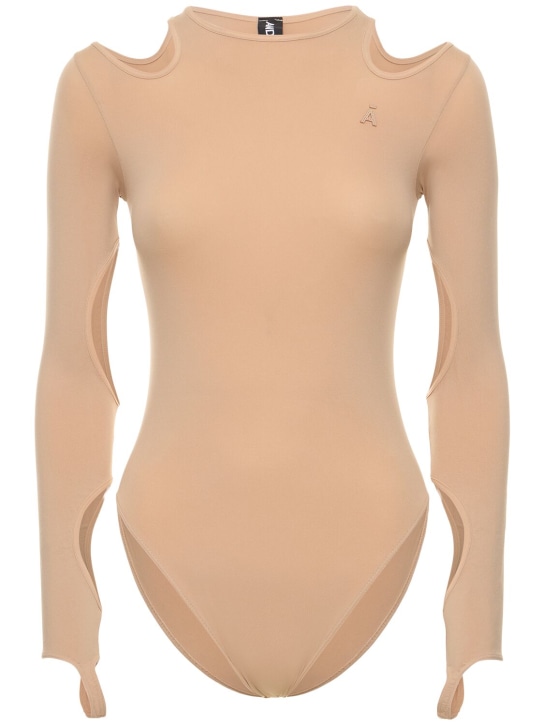 Andreadamo: Body de jersey con aberturas - Nude 001 - women_0 | Luisa Via Roma