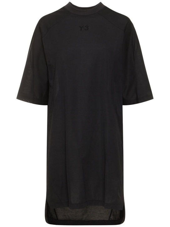 Y-3: 러스트 다이 티셔츠 드레스 - 블랙 - women_0 | Luisa Via Roma