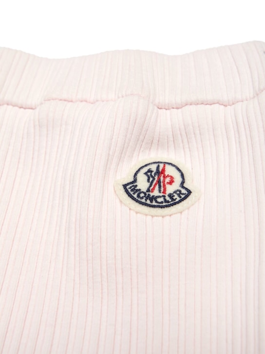 Moncler: Stretch cotton shorts - Soft Pink - kids-girls_1 | Luisa Via Roma