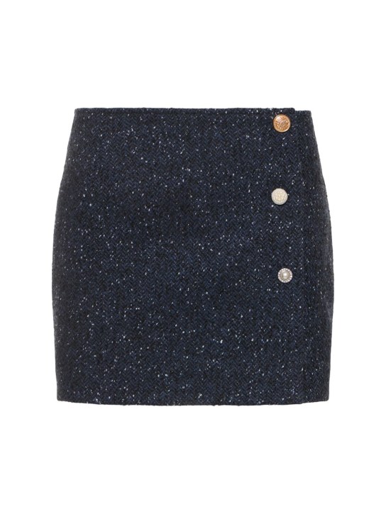 Designers Remix: Amalia wool blend mini skirt - Blue - women_0 | Luisa Via Roma