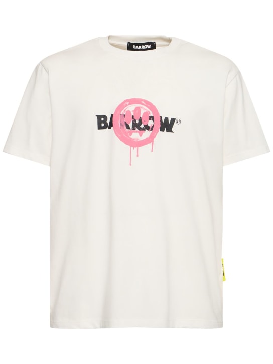 Barrow: Printed cotton t-shirt - Off White - men_0 | Luisa Via Roma