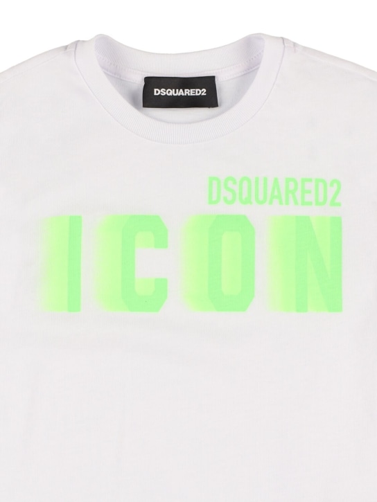 Dsquared2: Camiseta de jersey de algodón estampada - Blanco - kids-boys_1 | Luisa Via Roma
