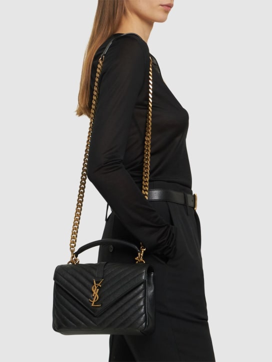 Saint Laurent: Medium Collège quilted leather bag - women_1 | Luisa Via Roma