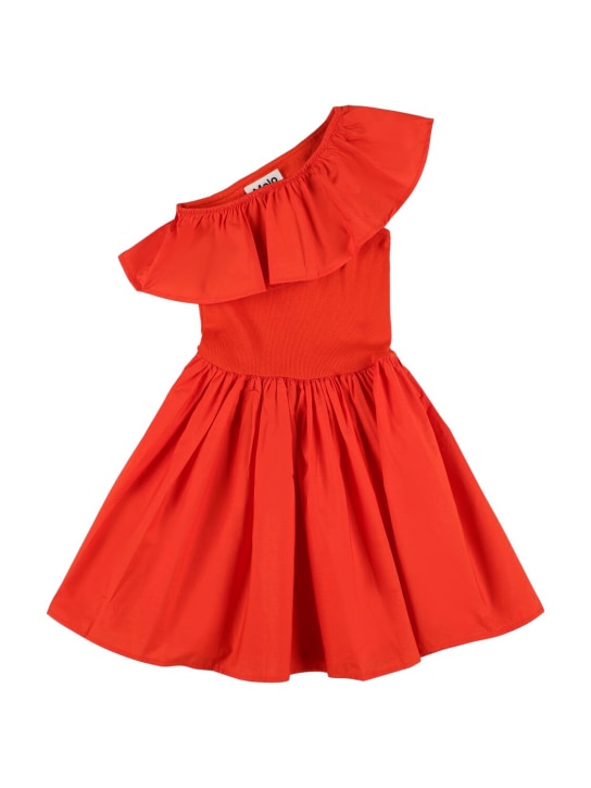 Molo: Kleid aus Baumwolljersey und -popeline - Rot - kids-girls_0 | Luisa Via Roma