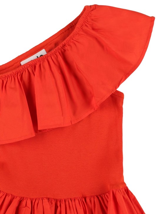 Molo: Cotton jersey & poplin dress - Kırmızı - kids-girls_1 | Luisa Via Roma