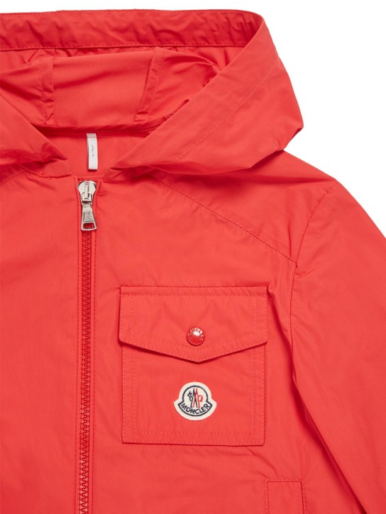 Moncler: Ebo tech rainwear jacket - Red - kids-girls_1 | Luisa Via Roma