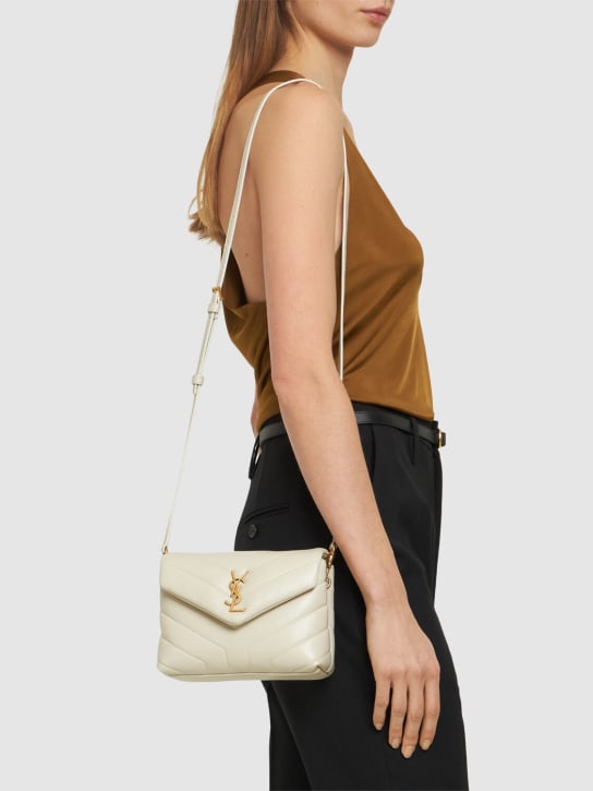 Saint Laurent: Toy Loulou leather shoulder bag - Crema Soft - women_1 | Luisa Via Roma