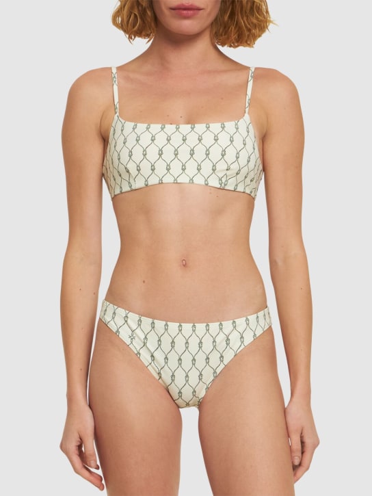 Tory Burch: Printed bikini bottoms - Green/Multi - women_1 | Luisa Via Roma