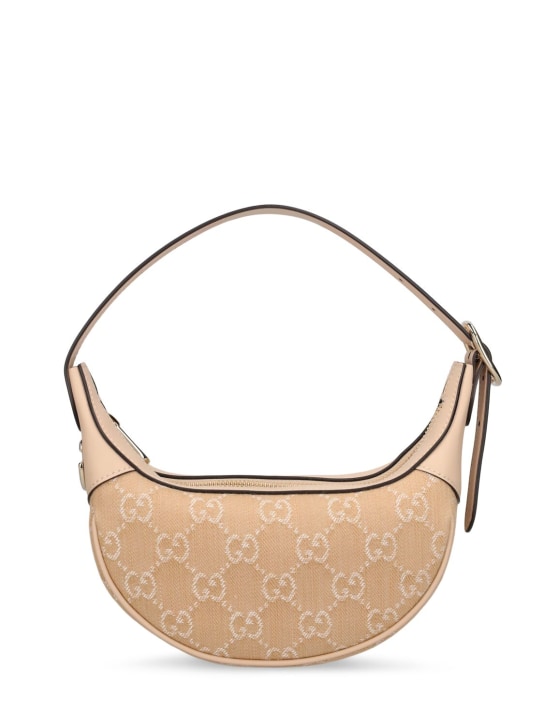 Gucci: Mini Ophidia GG denim shoulder bag - women_0 | Luisa Via Roma