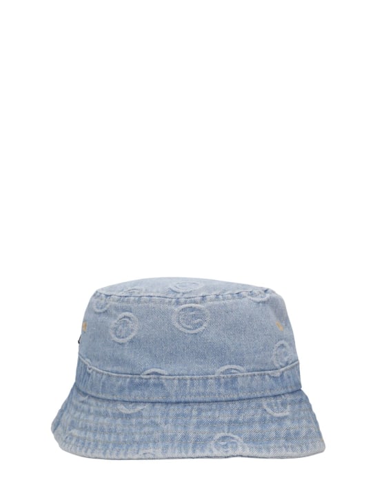 Molo: Smile printed cotton denim bucket hat - Denim - kids-girls_0 | Luisa Via Roma