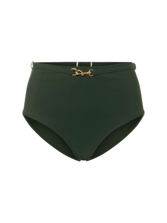 Tory Burch: Braguitas de bikini con cintura alta - Verde Oscuro - women_0 | Luisa Via Roma