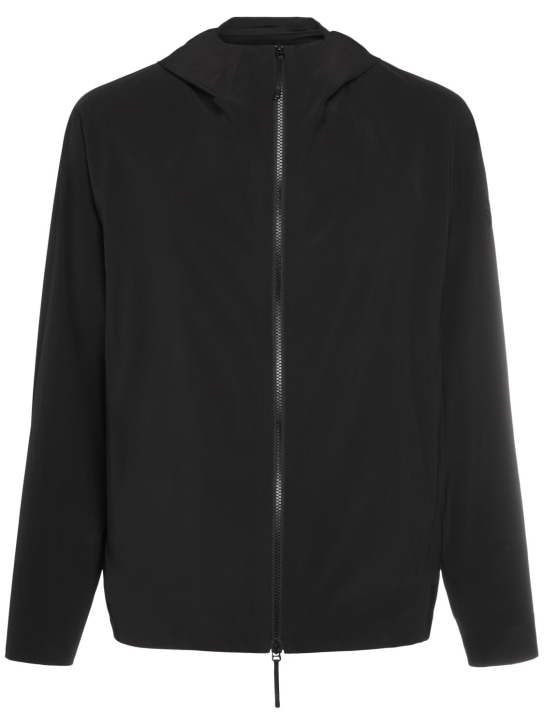 Moncler: Kurz nylon windbreaker jacket - Black - men_0 | Luisa Via Roma