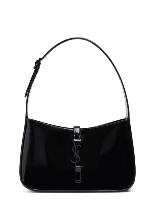 Saint Laurent: Le 5 à 7 brushed leather hobo bag - Black - women_0 | Luisa Via Roma