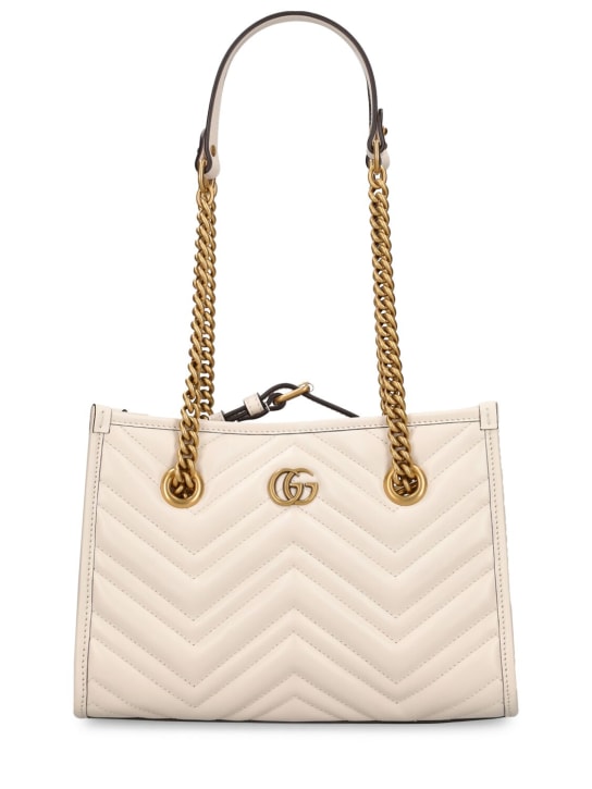 Gucci: Small GG Marmont leather tote bag - Mystic White - women_0 | Luisa Via Roma