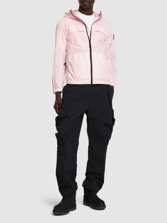 Stone Island: Garment dyed crinkled jacket - Pink - men_1 | Luisa Via Roma