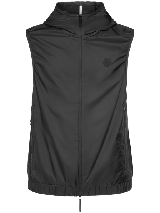 Moncler: Vallese nylon vest - 블랙 - men_0 | Luisa Via Roma