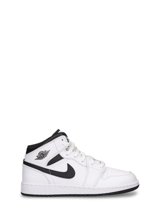 Nike: Sneakers Air Jordan 1 Mid - White/Black - kids-boys_0 | Luisa Via Roma
