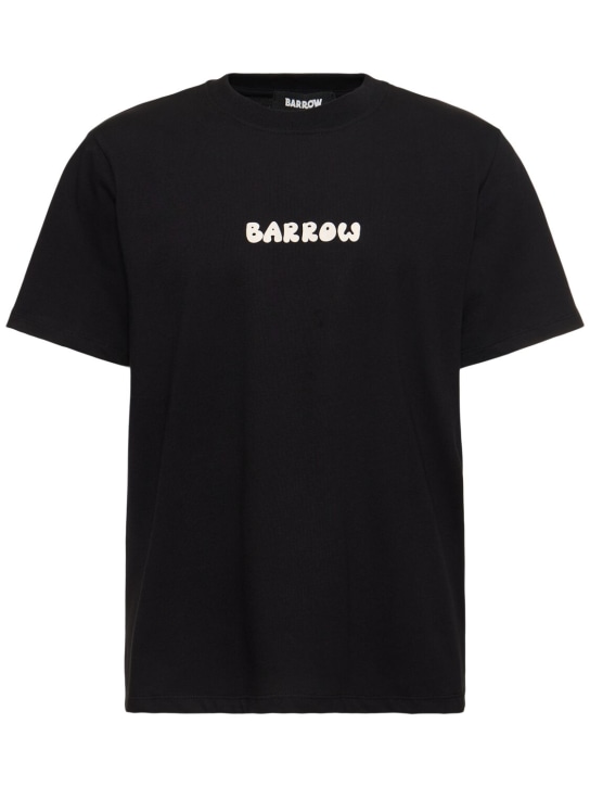 Barrow: T-shirt in cotone con stampa - Nero - men_0 | Luisa Via Roma