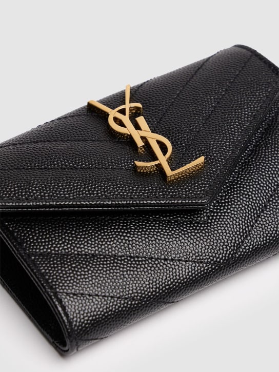 Saint Laurent: Monogram leather envelope wallet - women_1 | Luisa Via Roma