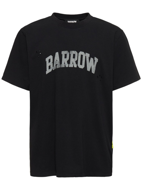 Barrow: Barrow 프린트 티셔츠 - 블랙 - men_0 | Luisa Via Roma