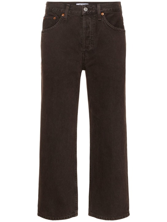 RE/DONE: Loose cropped cotton jeans - Brown - women_0 | Luisa Via Roma