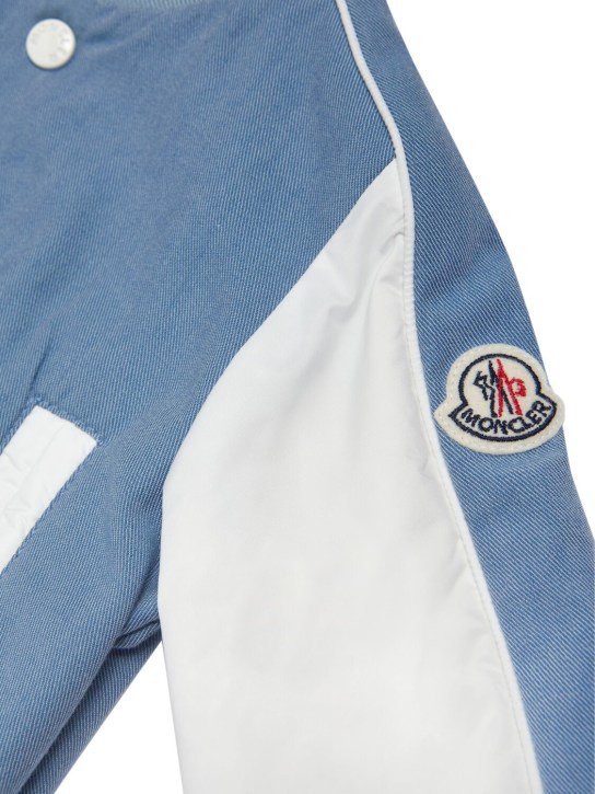 Moncler: Kobby cotton denim jacket - Blue - kids-boys_1 | Luisa Via Roma