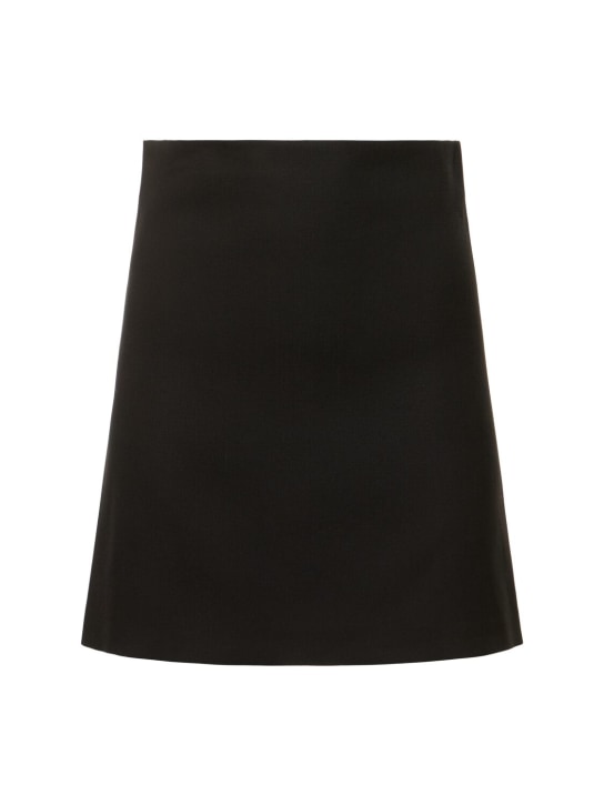 Philosophy Di Lorenzo Serafini: Linen blend mini skirt - Black - women_0 | Luisa Via Roma