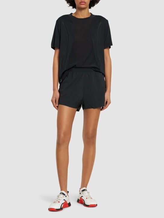 adidas By Stella McCartney: Running shorts - Siyah - women_1 | Luisa Via Roma