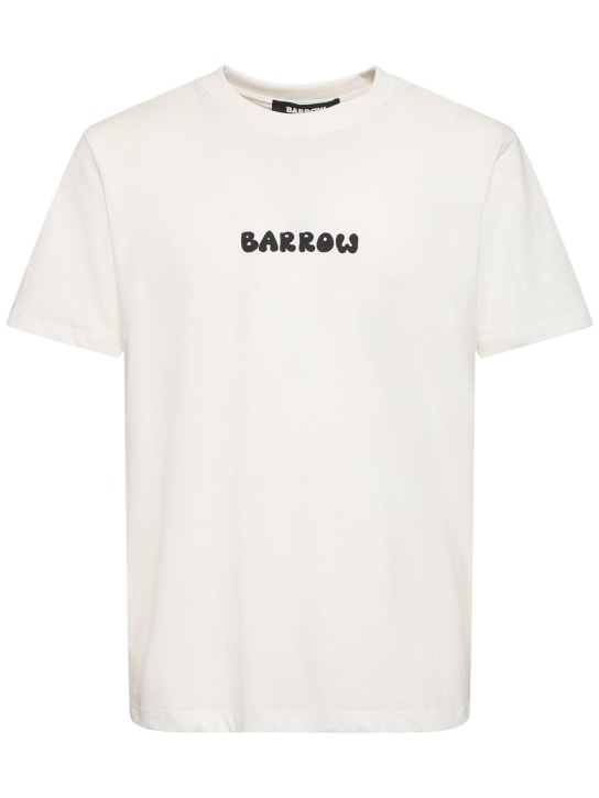 Barrow: T-shirt in cotone con stampa - Off White - men_0 | Luisa Via Roma